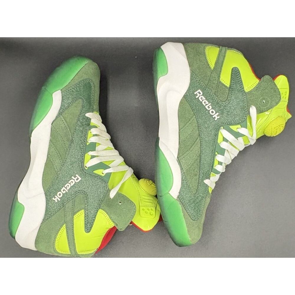 Reebok Shaq Attaq “Ghost of Christmas Present” Grinch Pump 9 mens 2013 Sneakers - Picture 7 of 15